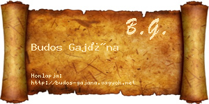 Budos Gajána névjegykártya